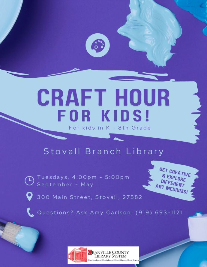 Craft Hour for Kids @ Stovall Branch Library